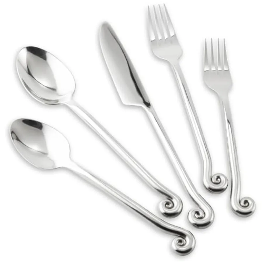 18/10 Stainless Steel Flatware, Silverware Set Combo with Musical Note Tail Design, Dishwasher Safe, 60-Piece Cutlery Service f
18/10 Stainless Steel Flatware, Silverware Set Combo with Musical Note Tail Design, Dishwasher Safe, 60-Piece Cutlery Service f