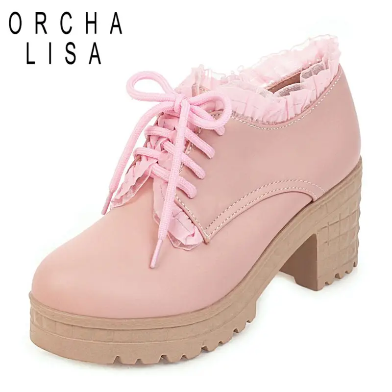 ORCHA LISA Design Женские туфли-лодочки с круглым носком на массивном каблуке 6,5 см, платформа 2,5 см, шнуровка, разноцветные, большие размеры 41 42 43 Модная обувь
ORCHA LISA Design Женские туфли-лодочки с круглым носком на массивном каблуке 6,5 см, платформа 2,5 см, шнуровка, разноцветные, большие размеры 41 42 43 Модная обувь