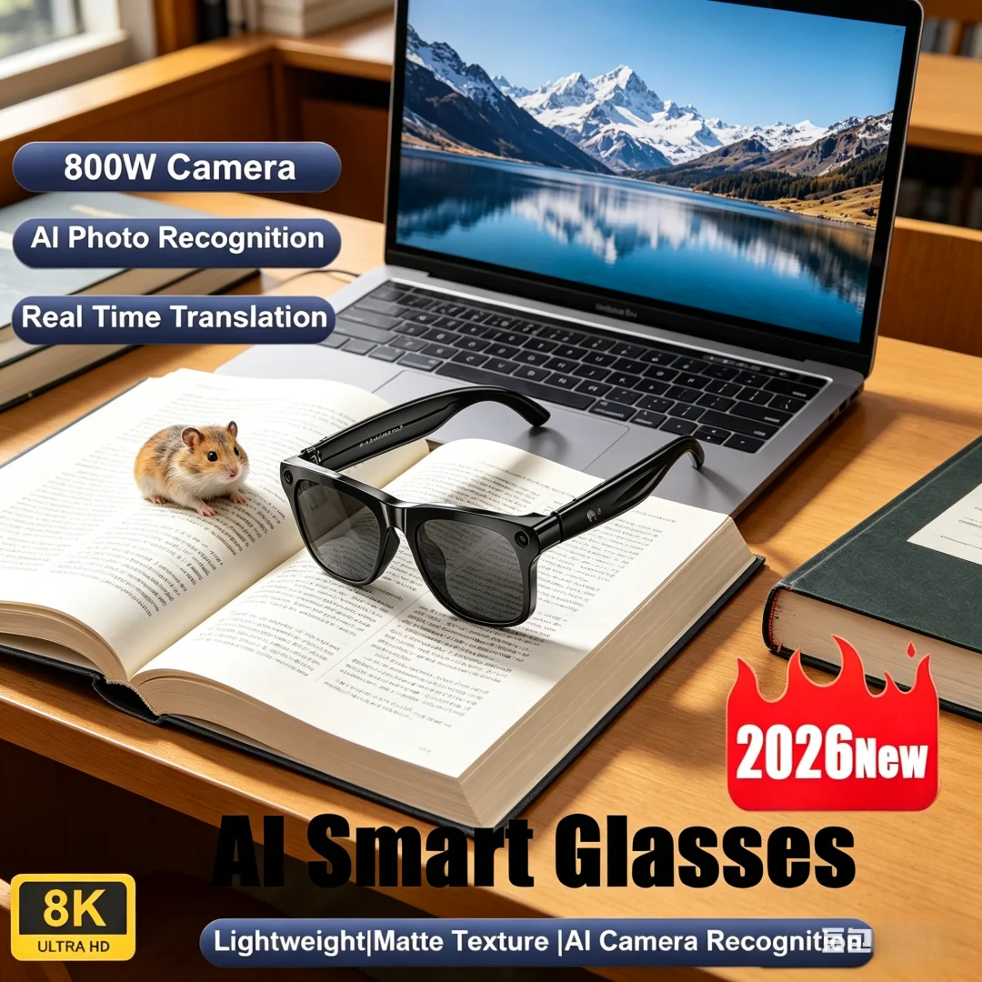 Lustral Sleek AI Smart Glasses Camera 8K HD Smart Glasses Bluetooth Call Voice Assistant Control Smart Glasses for Men Suitable
Lustral Sleek AI Smart Glasses Camera 8K HD Smart Glasses Bluetooth Call Voice Assistant Control Smart Glasses for Men Suitable