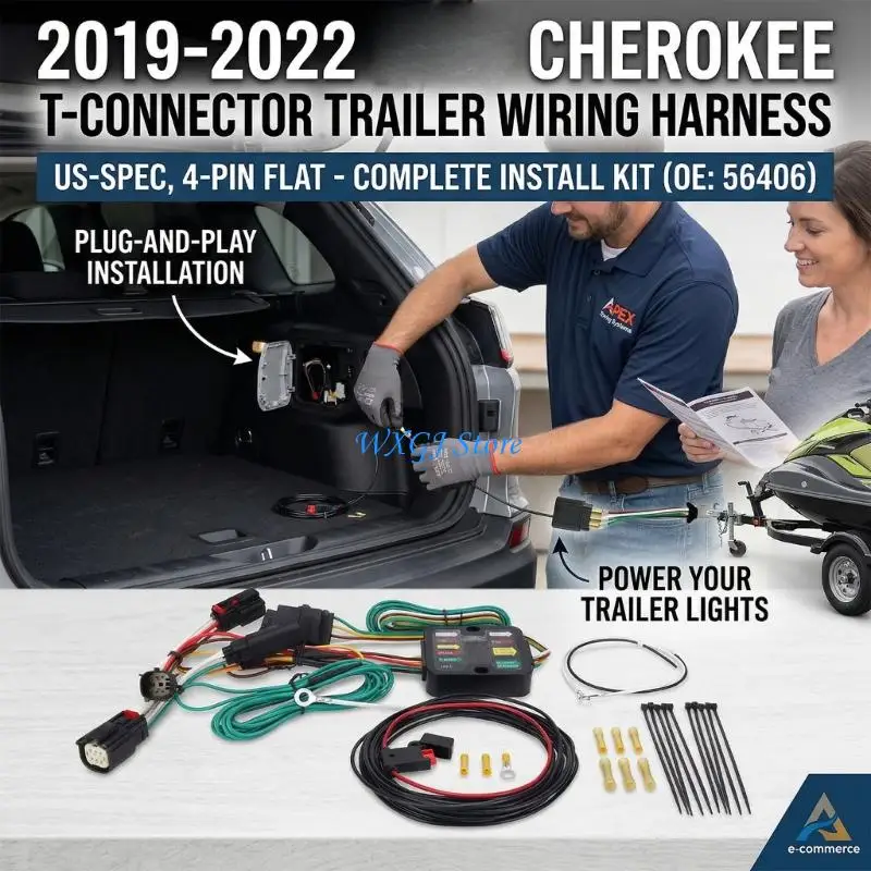 37JE 4-Pin Trailer Hitches Wiring Harness 56406 For Multiple Vehicle Applications
37JE 4-Pin Trailer Hitches Wiring Harness 56406 For Multiple Vehicle Applications