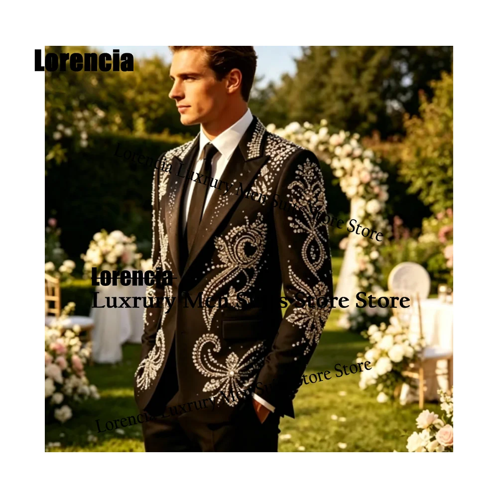 Customized High End Gem Embroidery Men Suit Graceful Paillettes Crystal Wedding Tuxedos Slim Sparkly hombre 2 Pieces Sele Blazer
Customized High End Gem Embroidery Men Suit Graceful Paillettes Crystal Wedding Tuxedos Slim Sparkly hombre 2 Pieces Sele Blazer