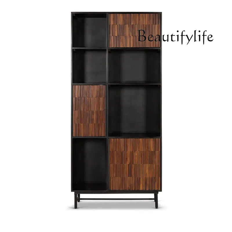 American retro floor-to-ceiling bookcase, locker integrated against the wall, living room solid wood medieval locker
American retro floor-to-ceiling bookcase, locker integrated against the wall, living room solid wood medieval locker