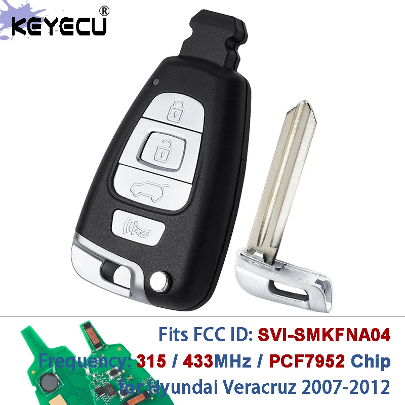KEYECU SVI-SMKFNA04 95440-3J600 95440-3J500/3J501 315 МГц 433 МГц PCF7952A Умный дистанционный брелок для Hyundai Veracruz 2007-2012
KEYECU SVI-SMKFNA04 95440-3J600 95440-3J500/3J501 315 МГц 433 МГц PCF7952A Умный дистанционный брелок для Hyundai Veracruz 2007-2012