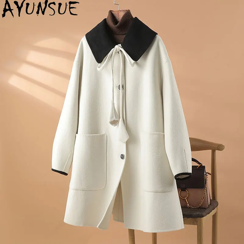 AYUNSUE Womens Cashmere Coat Winter Double-sided Wool Coats and Jackets Korean Fashion Sweet Wool Jacket Women Ropa Para Mujer
AYUNSUE Womens Cashmere Coat Winter Double-sided Wool Coats and Jackets Korean Fashion Sweet Wool Jacket Women Ropa Para Mujer