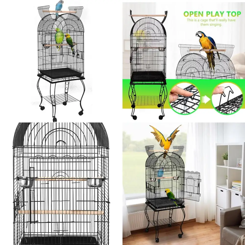 Large Wrought Iron Rolling Bird Cage for Cockatiel, Sun Conure, Parakeet, Finch, Budgie, Lovebird, and Canary - Ideal Medium Siz
Large Wrought Iron Rolling Bird Cage for Cockatiel, Sun Conure, Parakeet, Finch, Budgie, Lovebird, and Canary - Ideal Medium Siz