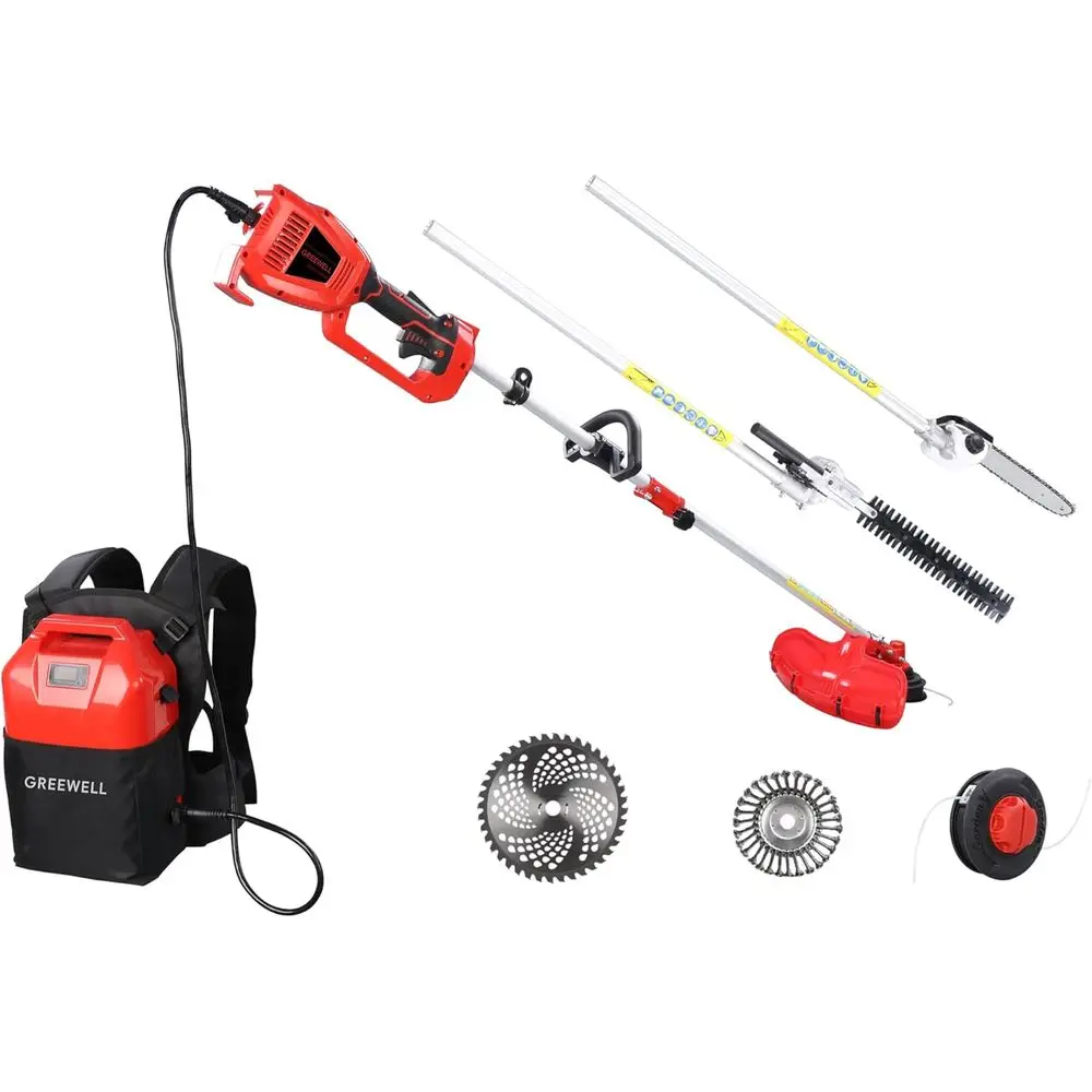 60.8V 12Ah Electric Multi-Tool Kit: Grass Trimmer, Edger, Pruner, Chainsaw with Long-Lasting Lithium Battery for Yard & Garden
60.8V 12Ah Electric Multi-Tool Kit: Grass Trimmer, Edger, Pruner, Chainsaw with Long-Lasting Lithium Battery for Yard & Garden