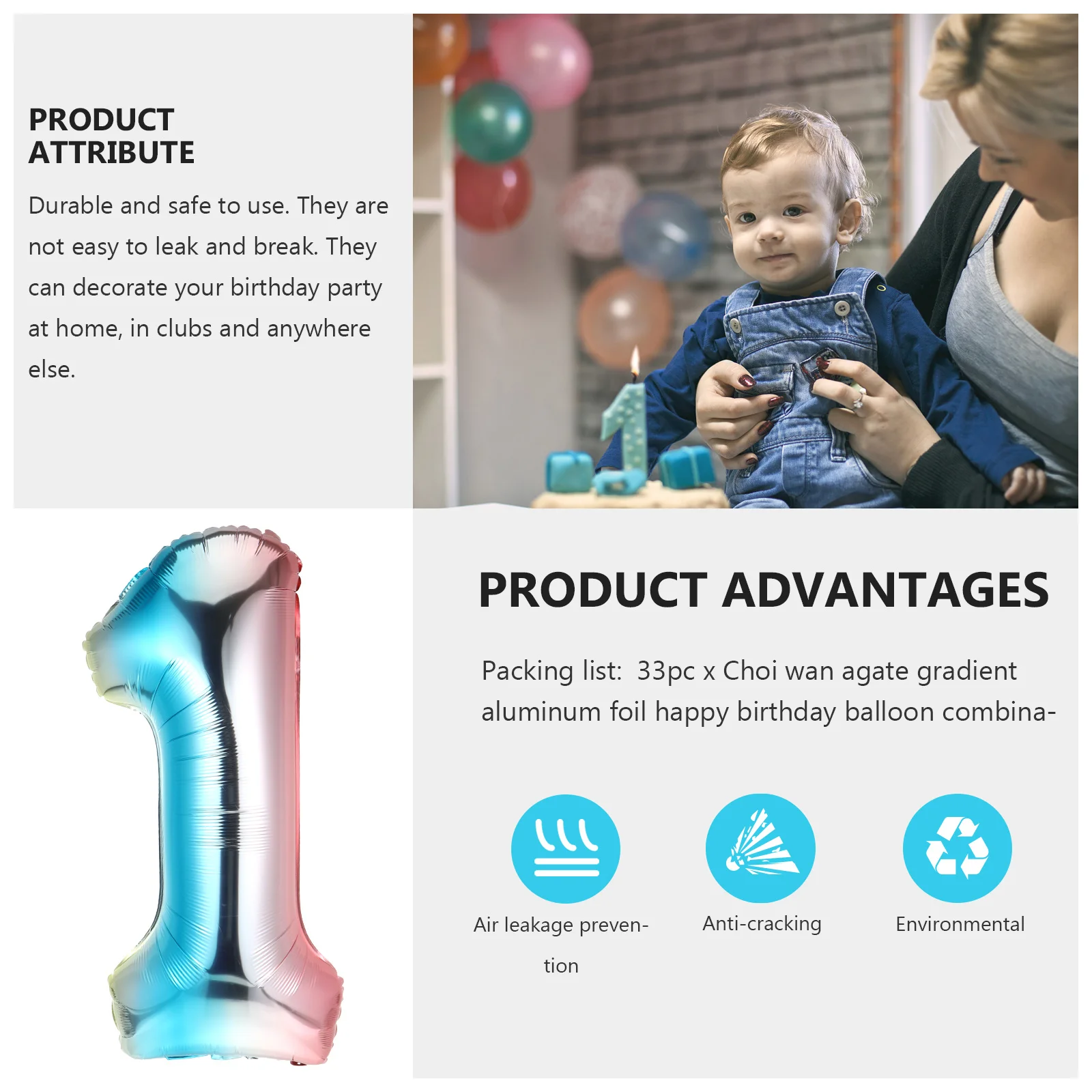 33Pcs Birthday Balloons Set 1-Year-Old Theme Durable Aluminium Foil Latex Party Decoration Photo Props Festive Layout Balloons
33Pcs Birthday Balloons Set 1-Year-Old Theme Durable Aluminium Foil Latex Party Decoration Photo Props Festive Layout Balloons