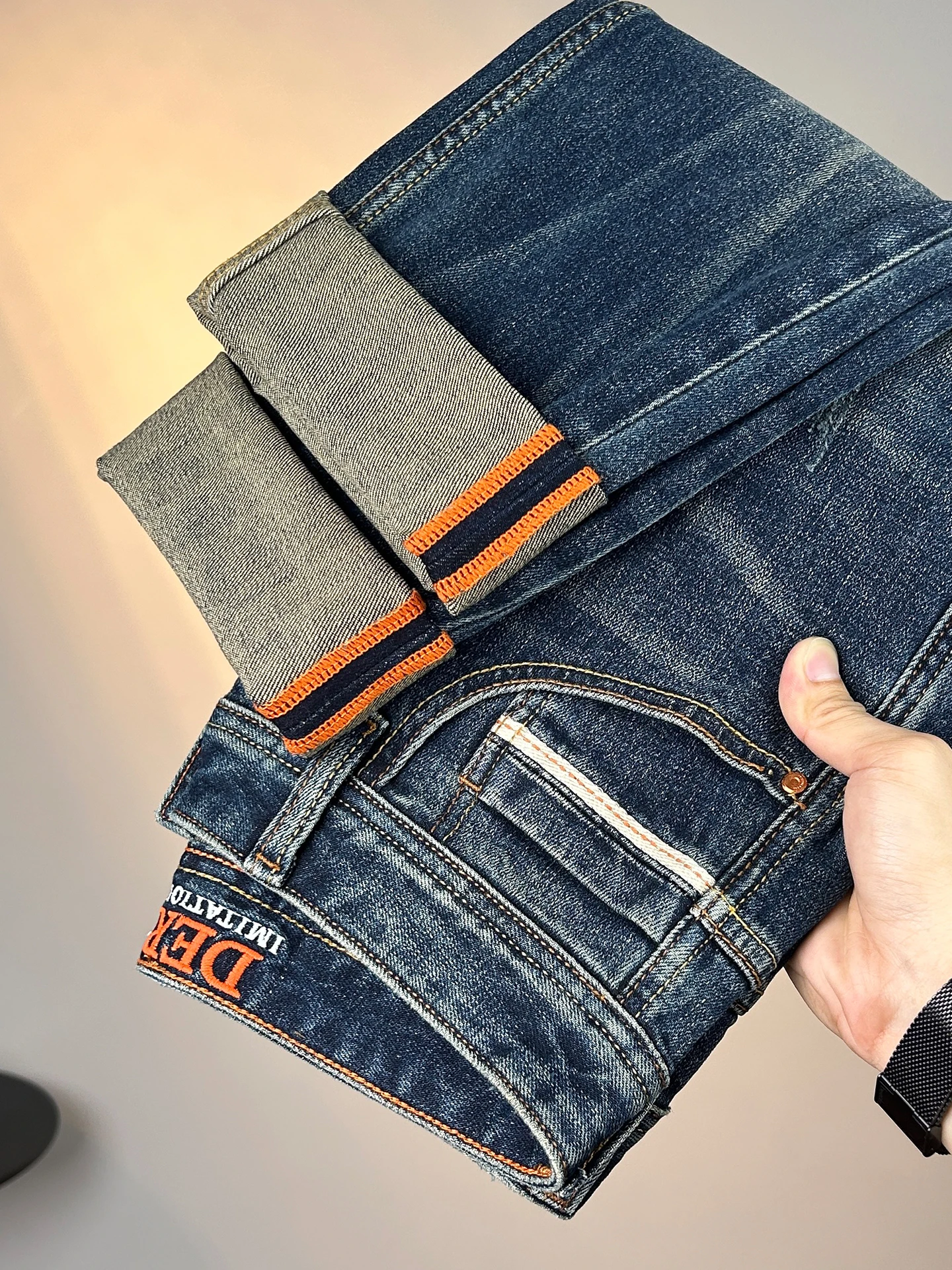 Trendy Men's Slim Straight Casual Jeans Comfortable Stretchable Autumn Winter Blue Denim Long Pants Casual Wear for Men
Trendy Men's Slim Straight Casual Jeans Comfortable Stretchable Autumn Winter Blue Denim Long Pants Casual Wear for Men