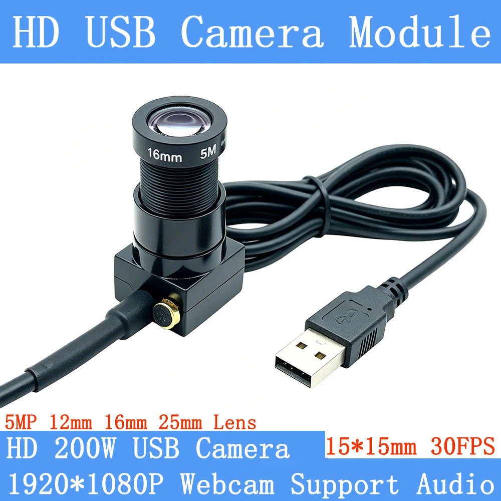 1920*1080P Full HD 5MP 16mm Lens Webcam USB Camera Module High Speed 30fps MJPEG Mini CCTV for Linux UVC Android Surveillance
1920*1080P Full HD 5MP 16mm Lens Webcam USB Camera Module High Speed 30fps MJPEG Mini CCTV for Linux UVC Android Surveillance