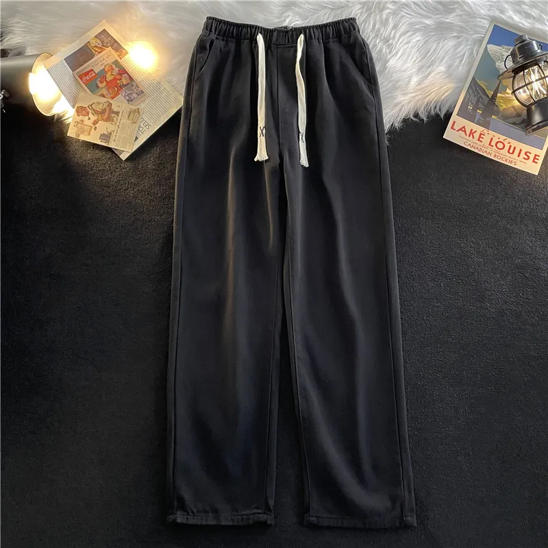 Loose Straight Leg Japanese Sle Dstring Light Color Elastic Waist Jeans for Men Casual Floor-Length Trousers
Loose Straight Leg Japanese Sle Dstring Light Color Elastic Waist Jeans for Men Casual Floor-Length Trousers