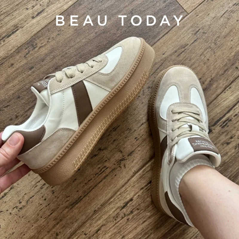 BEAUTODAY Sneakers Women Suede Leather Sports Flats Mixed-colors Lace-up Round Toe Ladies Vulcanize Shoes Handmade 29864
BEAUTODAY Sneakers Women Suede Leather Sports Flats Mixed-colors Lace-up Round Toe Ladies Vulcanize Shoes Handmade 29864