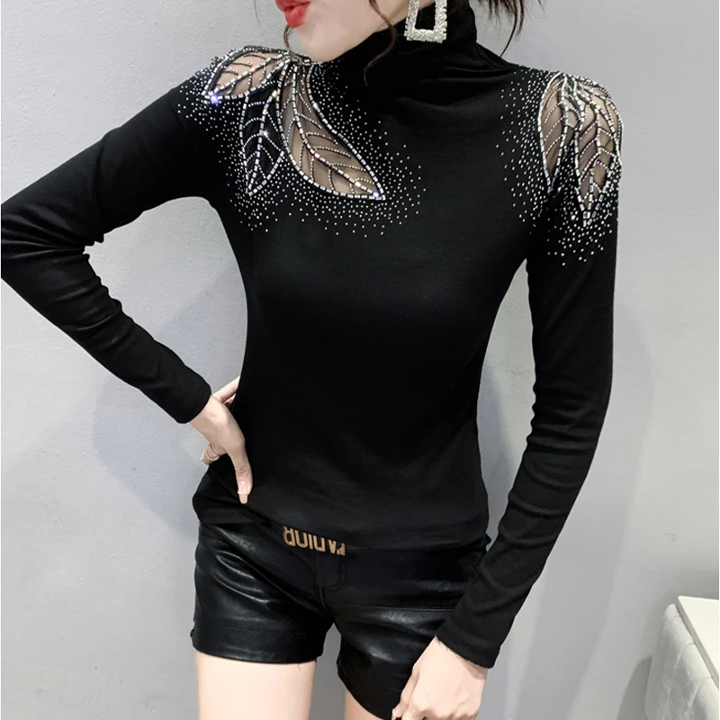 Осенне-зимняя одежда 2025 года, хлопковая футболка, сексуальная утепленная флисовая футболка с блестящими бриллиантами, женские топы, футболки с длинными рукавами 312002 
Осенне-зимняя одежда 2025 года, хлопковая футболка, сексуальная утепленная флисовая футболка с блестящими бриллиантами, женские топы, футболки с длинными рукавами 312002