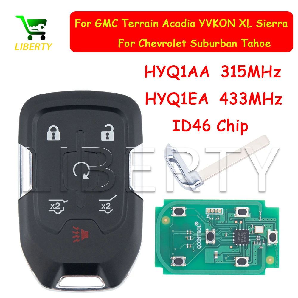 Ly HYQ1AA HYQ1EA ID46 чип 315 МГц/433 МГц смарт-ключ дистанционной карты для Chevrolet Suburban Tahoe GMC Terrain Acadia YUKON XL Sierra
Ly HYQ1AA HYQ1EA ID46 чип 315 МГц/433 МГц смарт-ключ дистанционной карты для Chevrolet Suburban Tahoe GMC Terrain Acadia YUKON XL Sierra