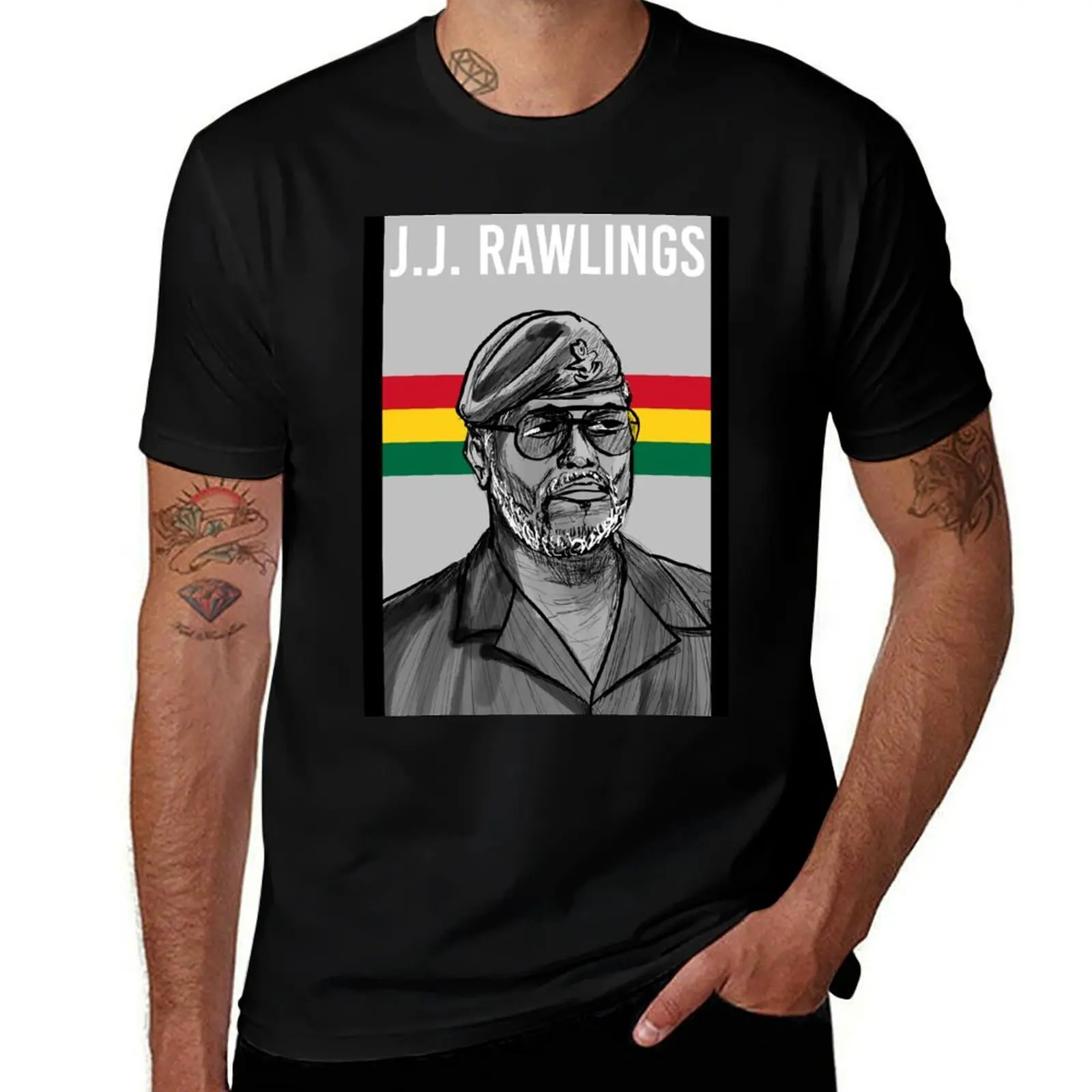 JJ Rawlings Ghana drawing T-Shirt designer shirts quick drying customizeds baggy shirts mens t shirts casual stylish
JJ Rawlings Ghana drawing T-Shirt designer shirts quick drying customizeds baggy shirts mens t shirts casual stylish