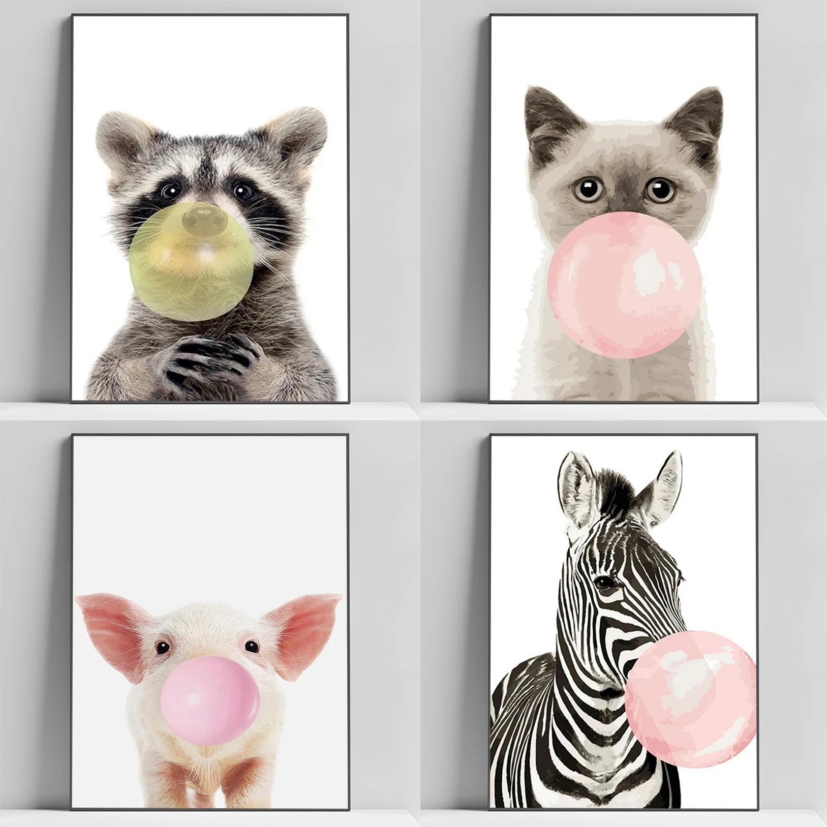 Animal Blowing Chewing Gum Poster Decoration Home Decorations Art Decorative Paintings Posters for Wall Decor Print Canvas Decor
Animal Blowing Chewing Gum Poster Decoration Home Decorations Art Decorative Paintings Posters for Wall Decor Print Canvas Decor