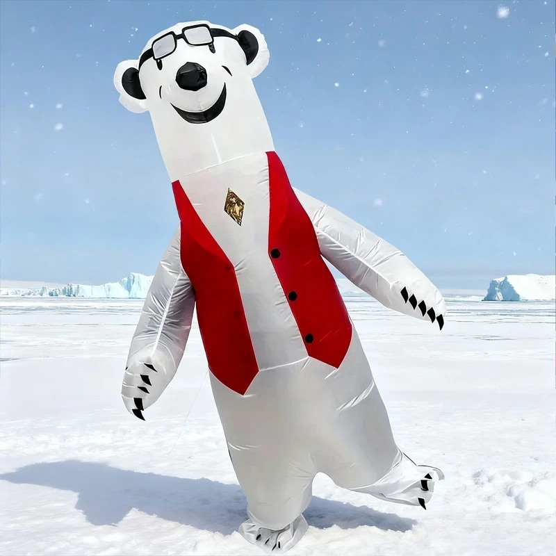Polar Bear Inflatable Suit Adult Dress Up Wearing Vest Polar Bear Costume Halloween Animal Theme Party Inflatable Costume
Polar Bear Inflatable Suit Adult Dress Up Wearing Vest Polar Bear Costume Halloween Animal Theme Party Inflatable Costume