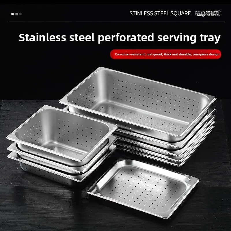 Stainless Steel Pierced Rectangular Commercial Dish Plate with Holes Steam Pan Self-Service Stove Water Insulation Plate
Stainless Steel Pierced Rectangular Commercial Dish Plate with Holes Steam Pan Self-Service Stove Water Insulation Plate