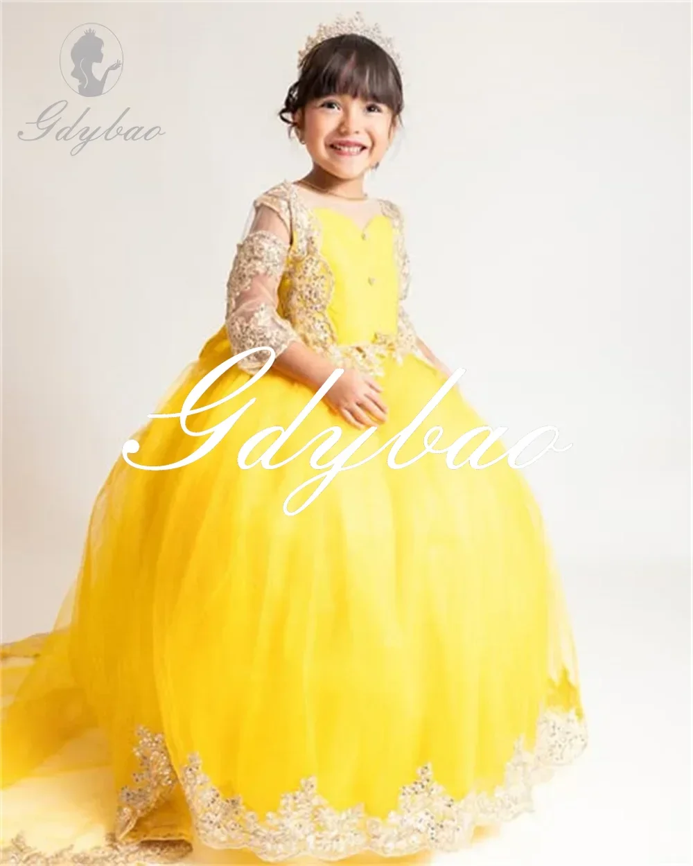 Sequined Long Sleeve A Line Applique Luxury Flower Girl Dress Floor Length Sweep Train Formal First Communion Gown Customized
Sequined Long Sleeve A Line Applique Luxury Flower Girl Dress Floor Length Sweep Train Formal First Communion Gown Customized
