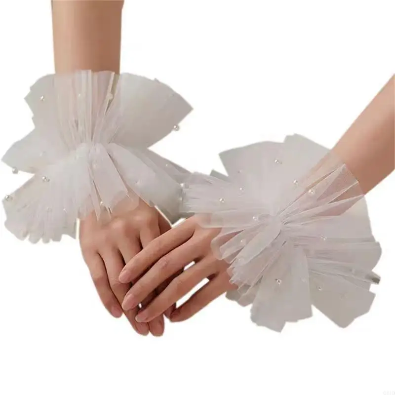2lots Women Mesh Arm Sleeves Pearls Lace Pattern Oversleeves Bridal Sleeves for Evening Gatherings
2lots Women Mesh Arm Sleeves Pearls Lace Pattern Oversleeves Bridal Sleeves for Evening Gatherings