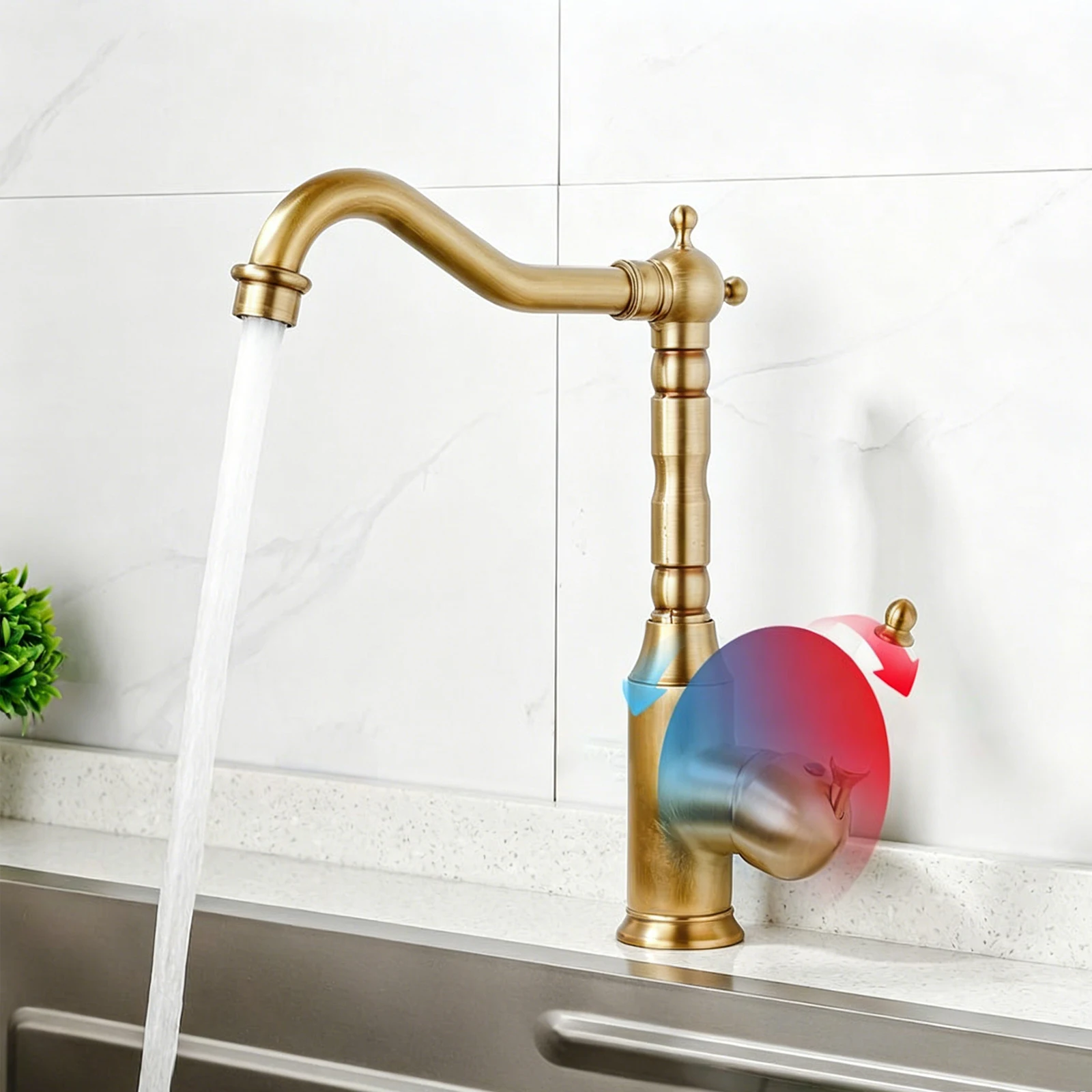 Antique Brass Basin Sink Faucet Deck Mounted Kitchen Faucet Cold And Hot Water Mixer Tap Bathroom Faucet 360° Swivel Kitchen Tap
Antique Brass Basin Sink Faucet Deck Mounted Kitchen Faucet Cold And Hot Water Mixer Tap Bathroom Faucet 360° Swivel Kitchen Tap