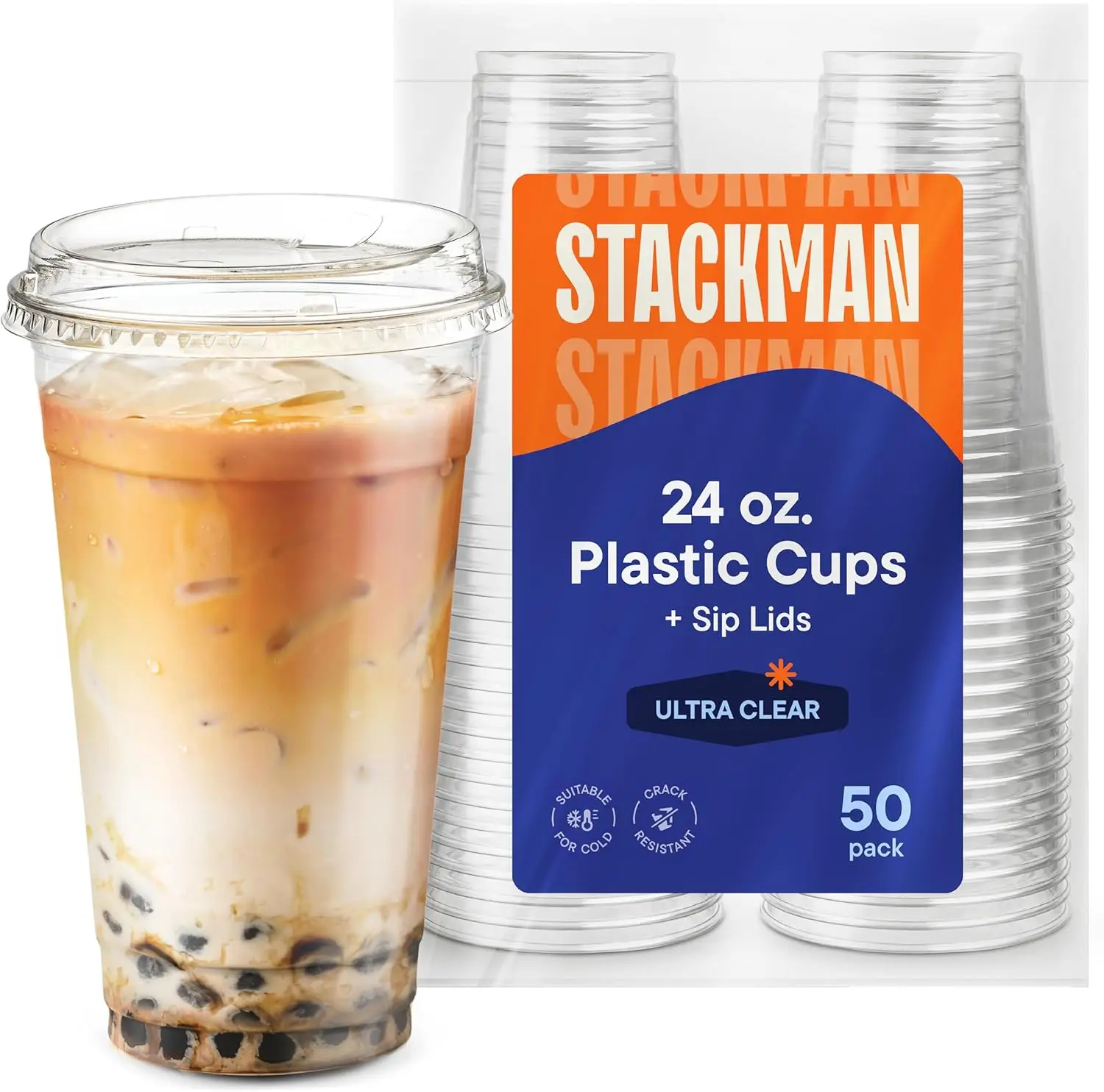 Clear Plastic Cups with Strawless Sip-Lids, 24 oz 50 Sets, PET Crystal Disposable Cups, Durable Crack Resistant for Coffee Juice
Clear Plastic Cups with Strawless Sip-Lids, 24 oz 50 Sets, PET Crystal Disposable Cups, Durable Crack Resistant for Coffee Juice