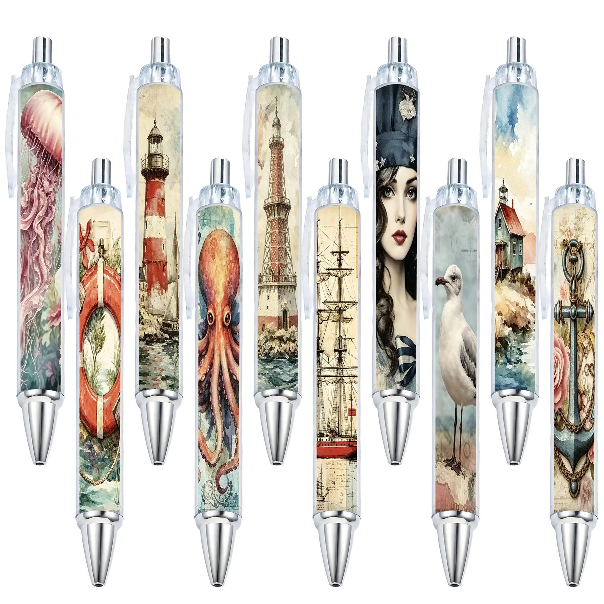 10pcs Retro Navigation Lighthouse Theme Press Neutral Pen School Season Student Writing Pen Gift Pen Pattern Random
10pcs Retro Navigation Lighthouse Theme Press Neutral Pen School Season Student Writing Pen Gift Pen Pattern Random