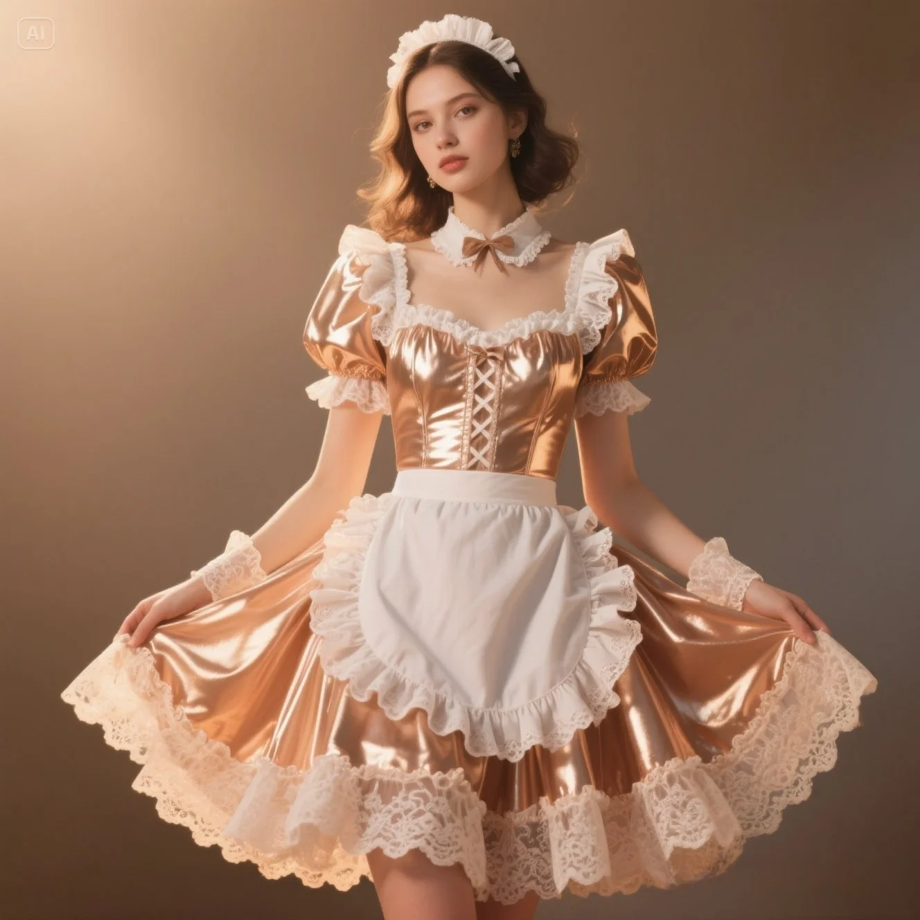 Victorian Style Champagne Gold Maid Dress With Lace Trim Elegant Short Sleeve A Line Mini Prom Dress Costume Evening Customized 
Victorian Style Champagne Gold Maid Dress With Lace Trim Elegant Short Sleeve A Line Mini Prom Dress Costume Evening Customized