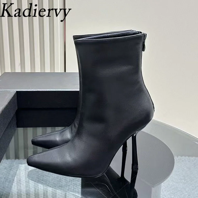 New High Heels Ankle Boots For Women Genuine Leather Party Shoes Women Pointed Toe Black Brown Stiletto Short Boots Woman
New High Heels Ankle Boots For Women Genuine Leather Party Shoes Women Pointed Toe Black Brown Stiletto Short Boots Woman