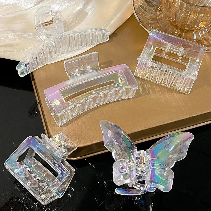New Laser Gradient Color Hair Claw Sweet Hair Clips for Women Girls Hair Crab Headband Fashion Girl Hair Accessories
New Laser Gradient Color Hair Claw Sweet Hair Clips for Women Girls Hair Crab Headband Fashion Girl Hair Accessories