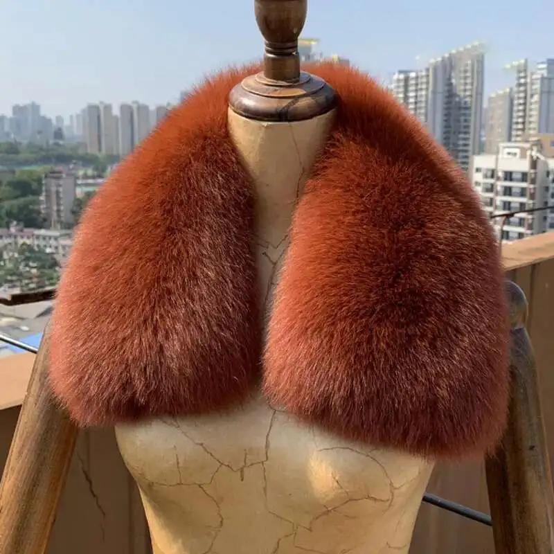 Woman Fox Fur Collar Ladies Winter Luxury Designer Scarf Ring Coat Fashion Warmth Real Fox Fur Scarf Women Square Collar Scarves
Woman Fox Fur Collar Ladies Winter Luxury Designer Scarf Ring Coat Fashion Warmth Real Fox Fur Scarf Women Square Collar Scarves