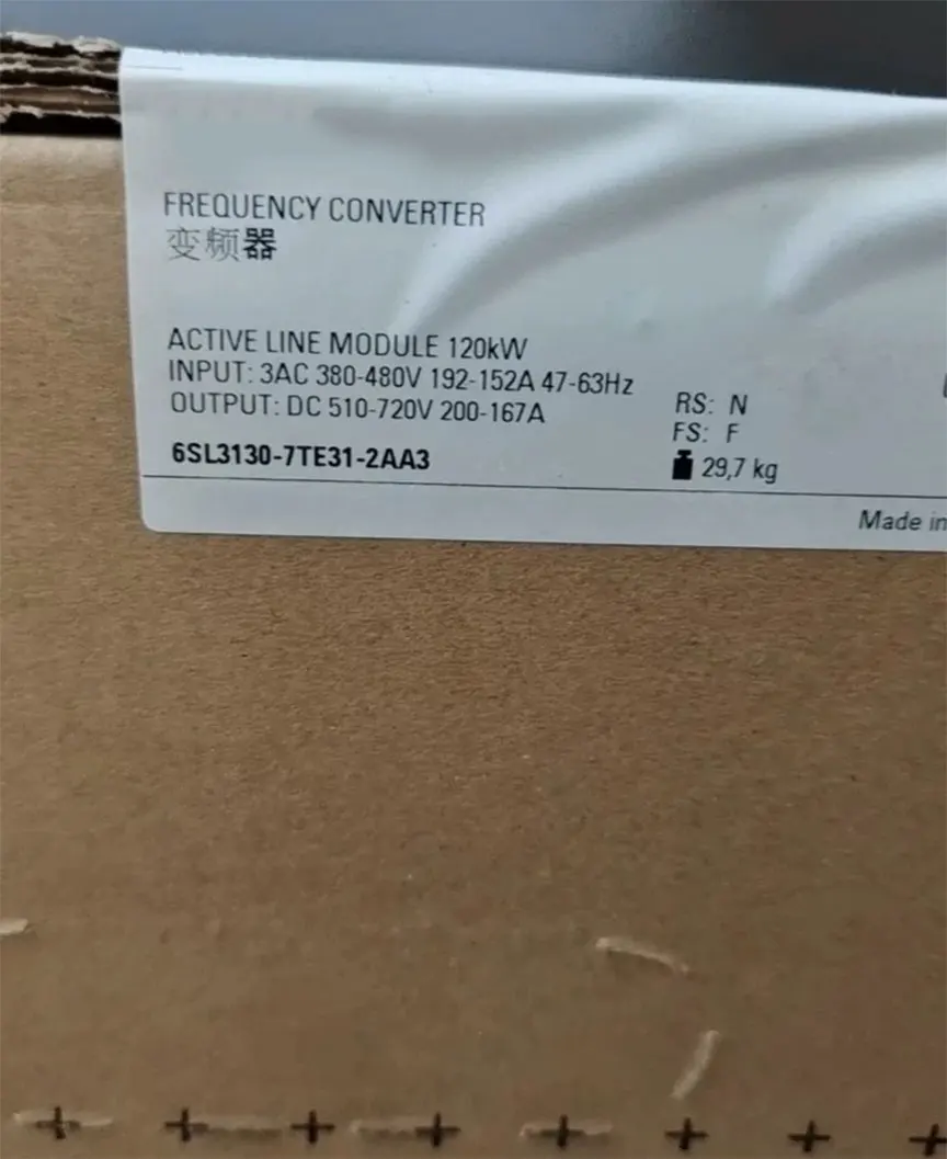 Абсолютно новый 6SL3130-7TE31-2AA3 с гарантией на один год
Абсолютно новый 6SL3130-7TE31-2AA3 с гарантией на один год 