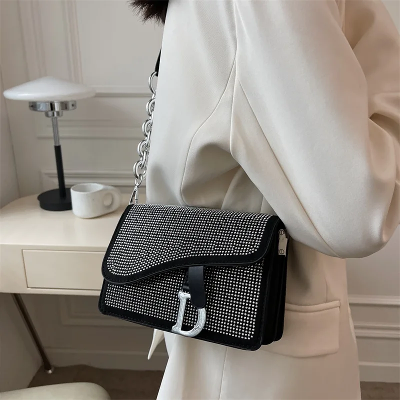 2025 Luxury Rhinestone Shoulder Bag for Women - Magnetic Snap Flap & Zipper Closure, Sparkling Crossbody Purse with Multi-Pocket
2025 Luxury Rhinestone Shoulder Bag for Women - Magnetic Snap Flap & Zipper Closure, Sparkling Crossbody Purse with Multi-Pocket