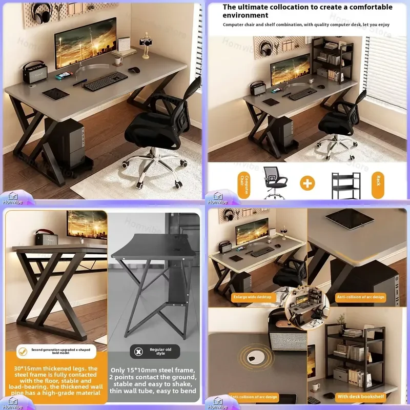 Modern Wooden Computer Desk for Home Office Gaming Setup Ergonomic Study Workbench with Spacious Desktop and Cable Management
Modern Wooden Computer Desk for Home Office Gaming Setup Ergonomic Study Workbench with Spacious Desktop and Cable Management