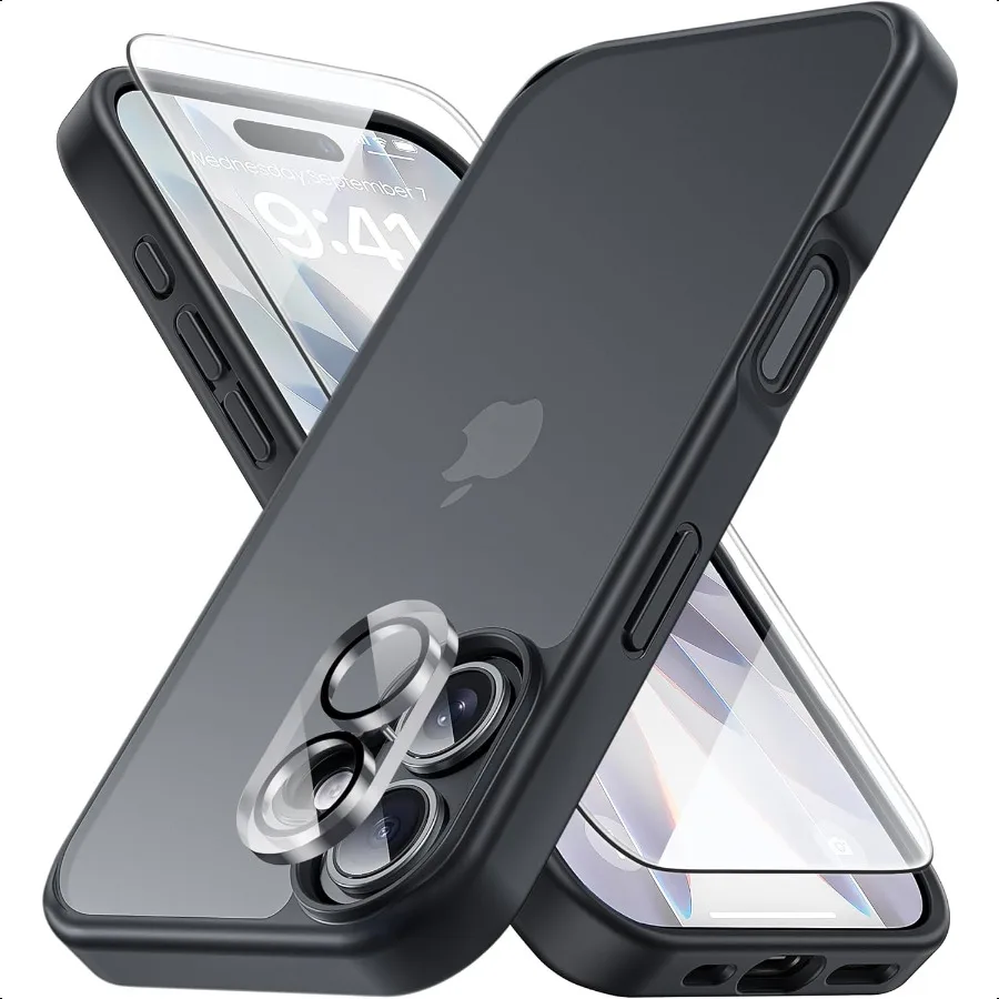 3 in 1 for iPhone 17 Case1X Screen Protector +1X Camera Lens Shockproof for iPhone 17 Phone Case Military Grade Drop Protection
3 in 1 for iPhone 17 Case1X Screen Protector +1X Camera Lens Shockproof for iPhone 17 Phone Case Military Grade Drop Protection