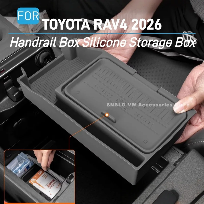 Для TOYOTA RAV4 2026: Аксессуары, силиконовый органайзер-бокс для подлокотника с откидной крышкой и зонированным дизайном
Для TOYOTA RAV4 2026: Аксессуары, силиконовый органайзер-бокс для подлокотника с откидной крышкой и зонированным дизайном
