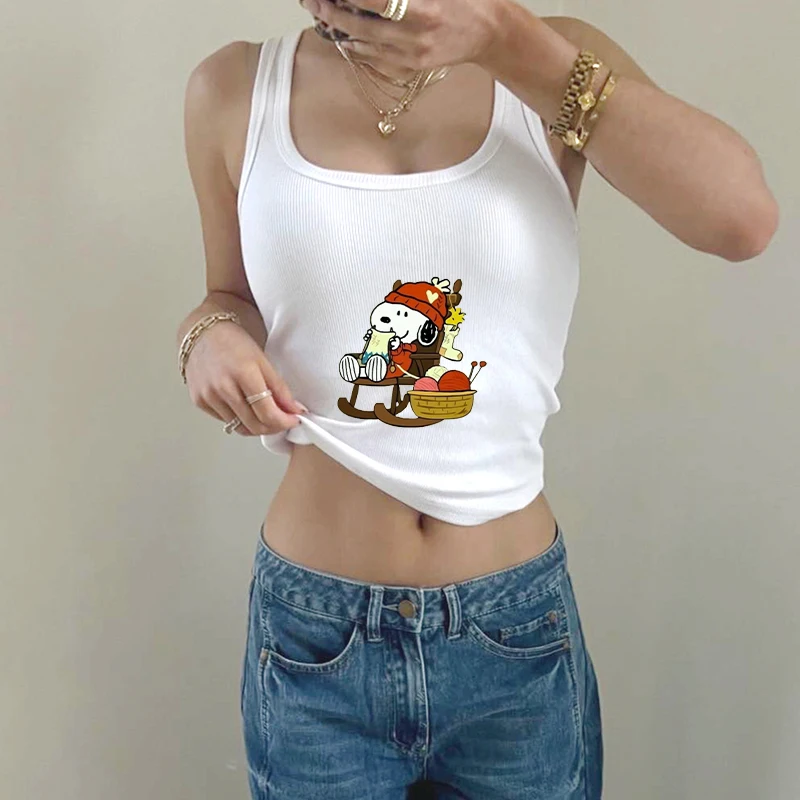 Snoopy T-shirt Women's Summer New Style Y2K Short Sleeveless Sexy Cartoon Pattern Print Vest Top Casual Clothes
Snoopy T-shirt Women's Summer New Style Y2K Short Sleeveless Sexy Cartoon Pattern Print Vest Top Casual Clothes