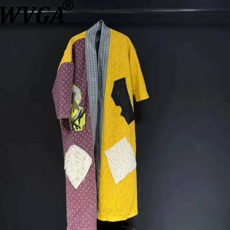 WVGA Men's Patchwork Color-block Plaid Open Stitch Short-sleeve Shirt Spring Autumn Niche Chic Casual Collarless Tops Ins W23626
WVGA Men's Patchwork Color-block Plaid Open Stitch Short-sleeve Shirt Spring Autumn Niche Chic Casual Collarless Tops Ins W23626