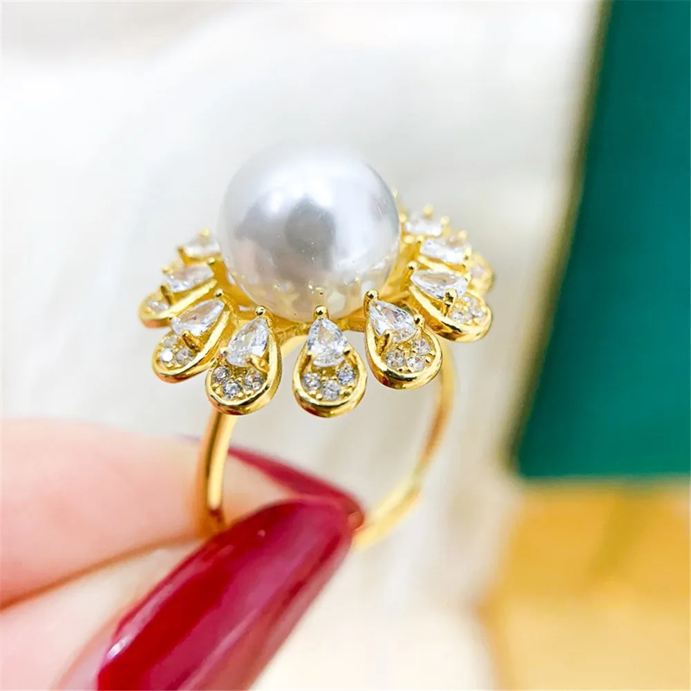 DIY Pearl Ring Accessories S925 Sterling Silver Ring Empty Set Fashion Gold Silver Jewelry Set Fit 9-12mm Circle Z402
DIY Pearl Ring Accessories S925 Sterling Silver Ring Empty Set Fashion Gold Silver Jewelry Set Fit 9-12mm Circle Z402
