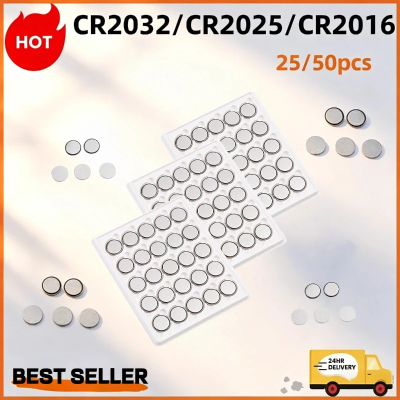 CR2032 CR2025 CR2016 3V Lithium Button Coin Cell Battery Long Lasting for Watch Clock Remote Toys Calculator
CR2032 CR2025 CR2016 3V Lithium Button Coin Cell Battery Long Lasting for Watch Clock Remote Toys Calculator