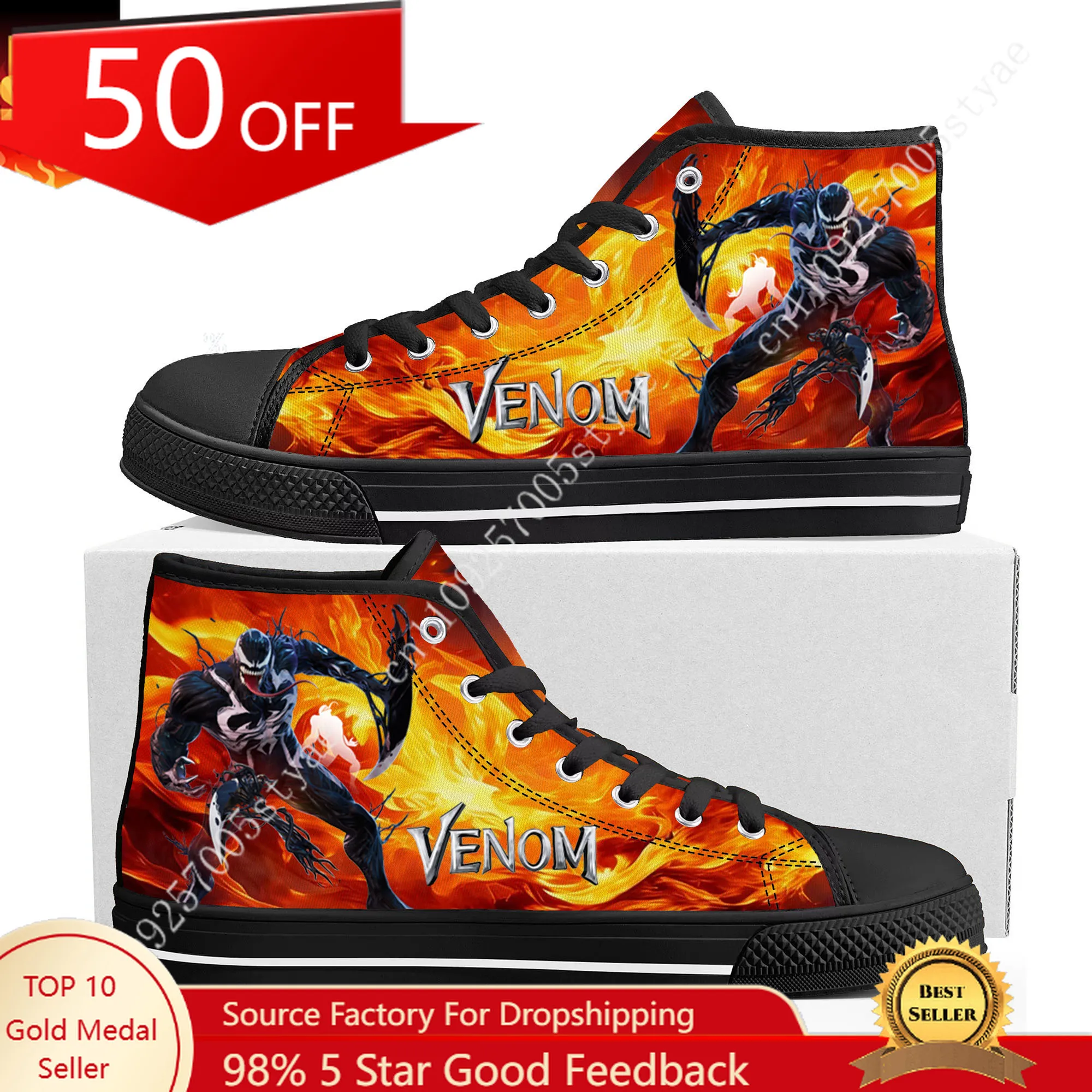 Marvel Venom High Top High Quality Sneakers Mens Womens Canvas Sneaker Ghana Fashion Casual Shoes Custom Shoes
Marvel Venom High Top High Quality Sneakers Mens Womens Canvas Sneaker Ghana Fashion Casual Shoes Custom Shoes