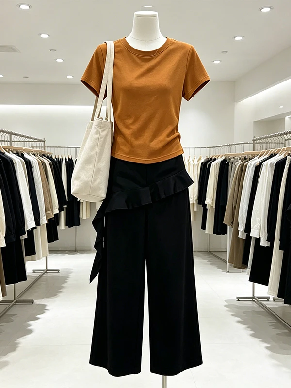 Loose Women's Summer New Style plus Size Set High Waist Nine Points Pants with Butt Curtain Top Covering Hip Ensemble
Loose Women's Summer New Style plus Size Set High Waist Nine Points Pants with Butt Curtain Top Covering Hip Ensemble