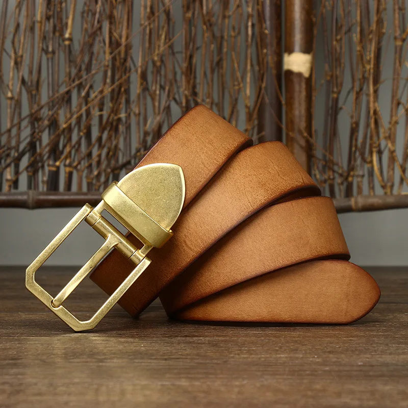 Retro trend, personality high-end belt, men's leather pin buckle, top layer cowhide, copper buckle, jeans, belt
Retro trend, personality high-end belt, men's leather pin buckle, top layer cowhide, copper buckle, jeans, belt