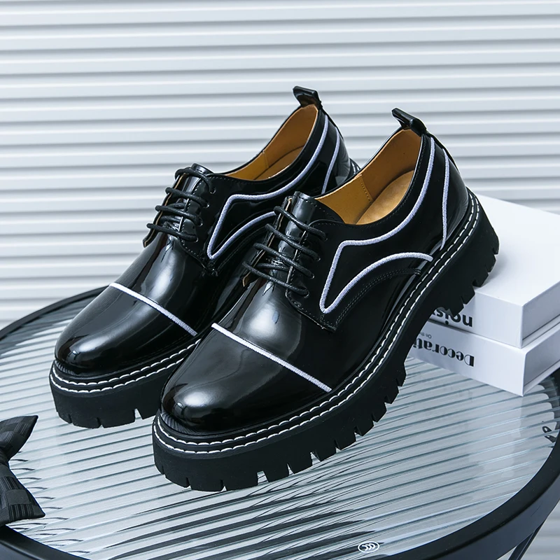 Leather shoes men office casual high platform leather shoes patent male harajuku streetwear korean vintage wedding shoe
Leather shoes men office casual high platform leather shoes patent male harajuku streetwear korean vintage wedding shoe