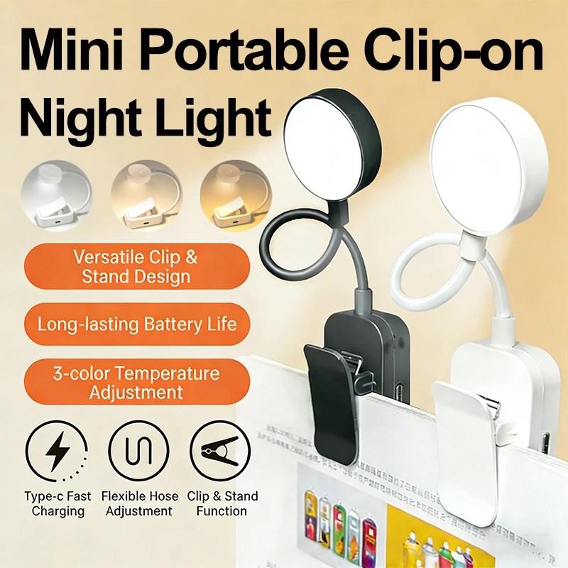 Adjustable LED Reading Light - Clip-On,3 Color Modes & 10 Brightness Levels,Energy-Efficient Desk Lamp for Home,Office,Travel
Adjustable LED Reading Light - Clip-On,3 Color Modes & 10 Brightness Levels,Energy-Efficient Desk Lamp for Home,Office,Travel