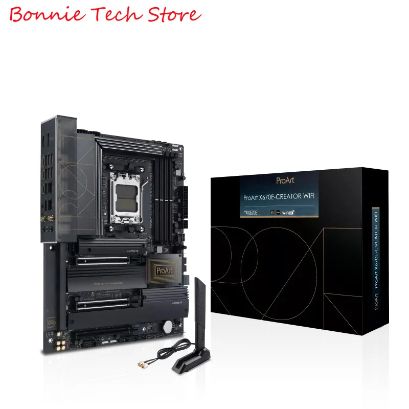 ProArt X670E-CREATOR WIFI ,Socket AM5 Motherboard for Ryzen 7000 Series Desktop Processors,PCIe 5.0, DDR5 ,USB4, WiFi 6E
ProArt X670E-CREATOR WIFI ,Socket AM5 Motherboard for Ryzen 7000 Series Desktop Processors,PCIe 5.0, DDR5 ,USB4, WiFi 6E