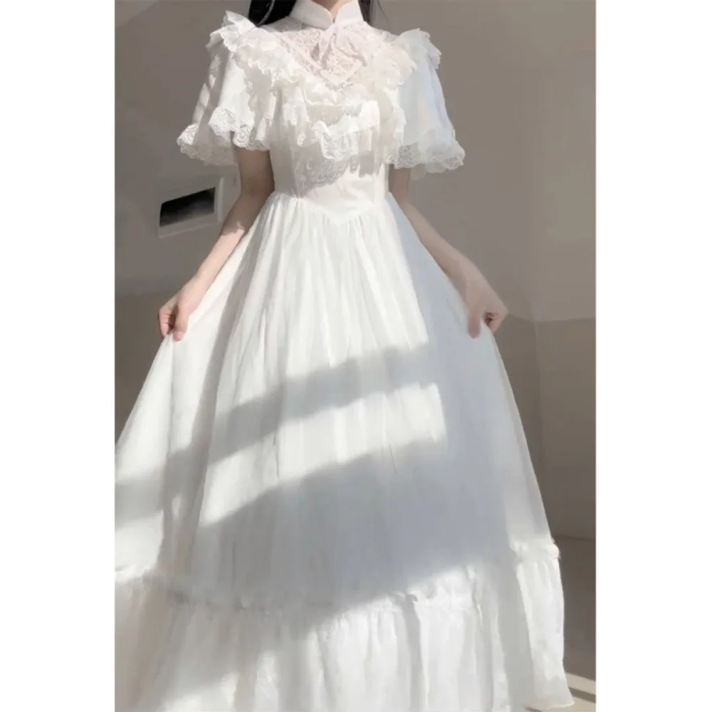 French Vintage Summer Dress Elegant White Puff Sleeve Princess Tea Party Gown Elegant Vintage Boho Womens Dress
French Vintage Summer Dress Elegant White Puff Sleeve Princess Tea Party Gown Elegant Vintage Boho Womens Dress