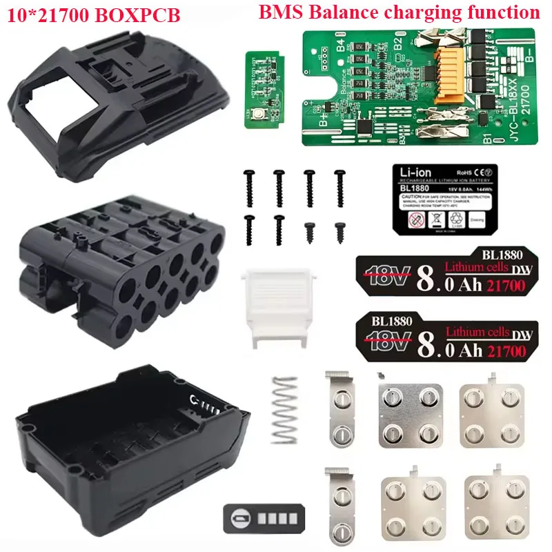 10X21700 BL1830 Li-ion Battery Case BMS Balance Charging Circuit Board PCBA Shell Box For MAKITA 18V Lithium Battery Housings
10X21700 BL1830 Li-ion Battery Case BMS Balance Charging Circuit Board PCBA Shell Box For MAKITA 18V Lithium Battery Housings