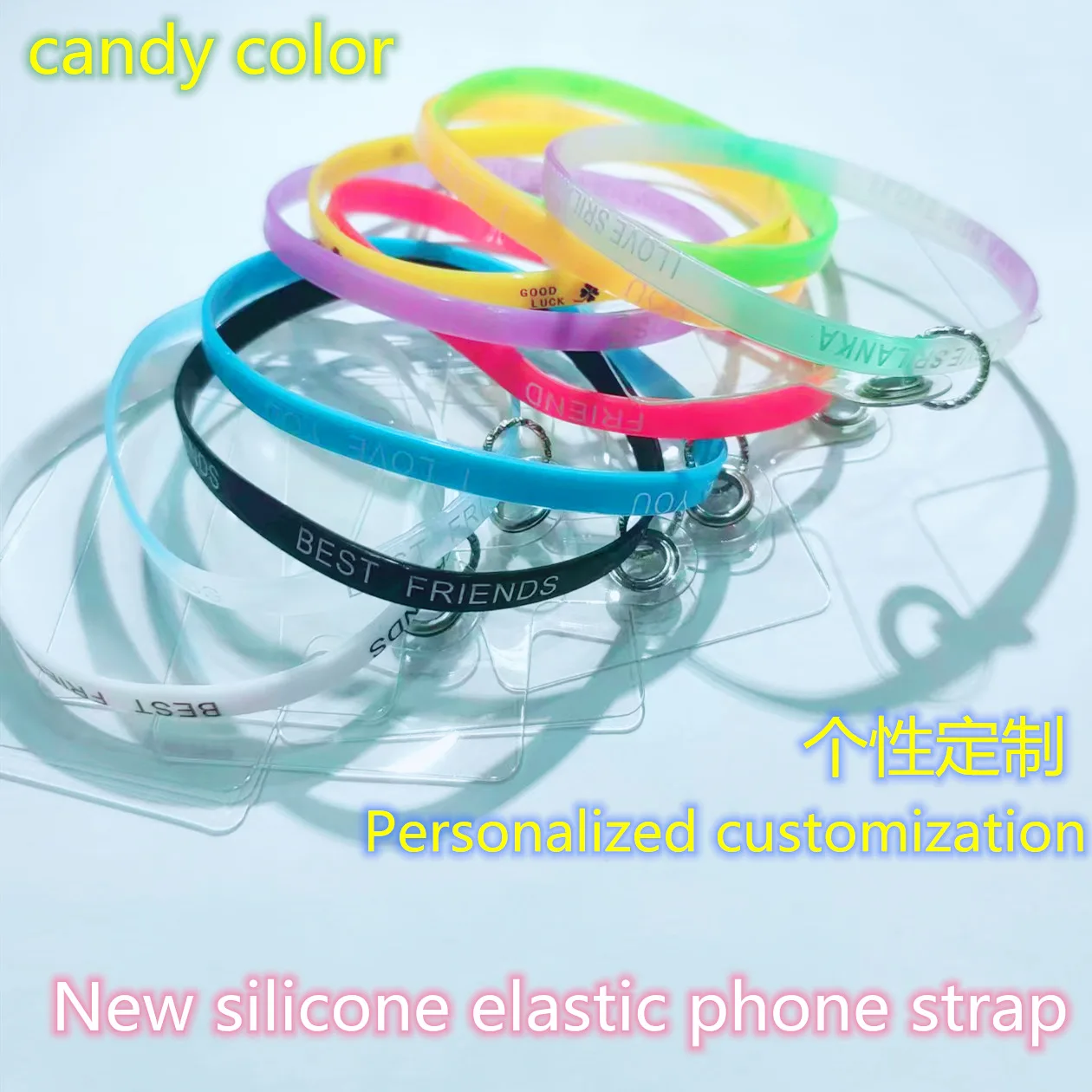 Silicone Elastic Hanging Cord for Mobile Phone, Candy Color, Glow, Colorful, New
Silicone Elastic Hanging Cord for Mobile Phone, Candy Color, Glow, Colorful, New