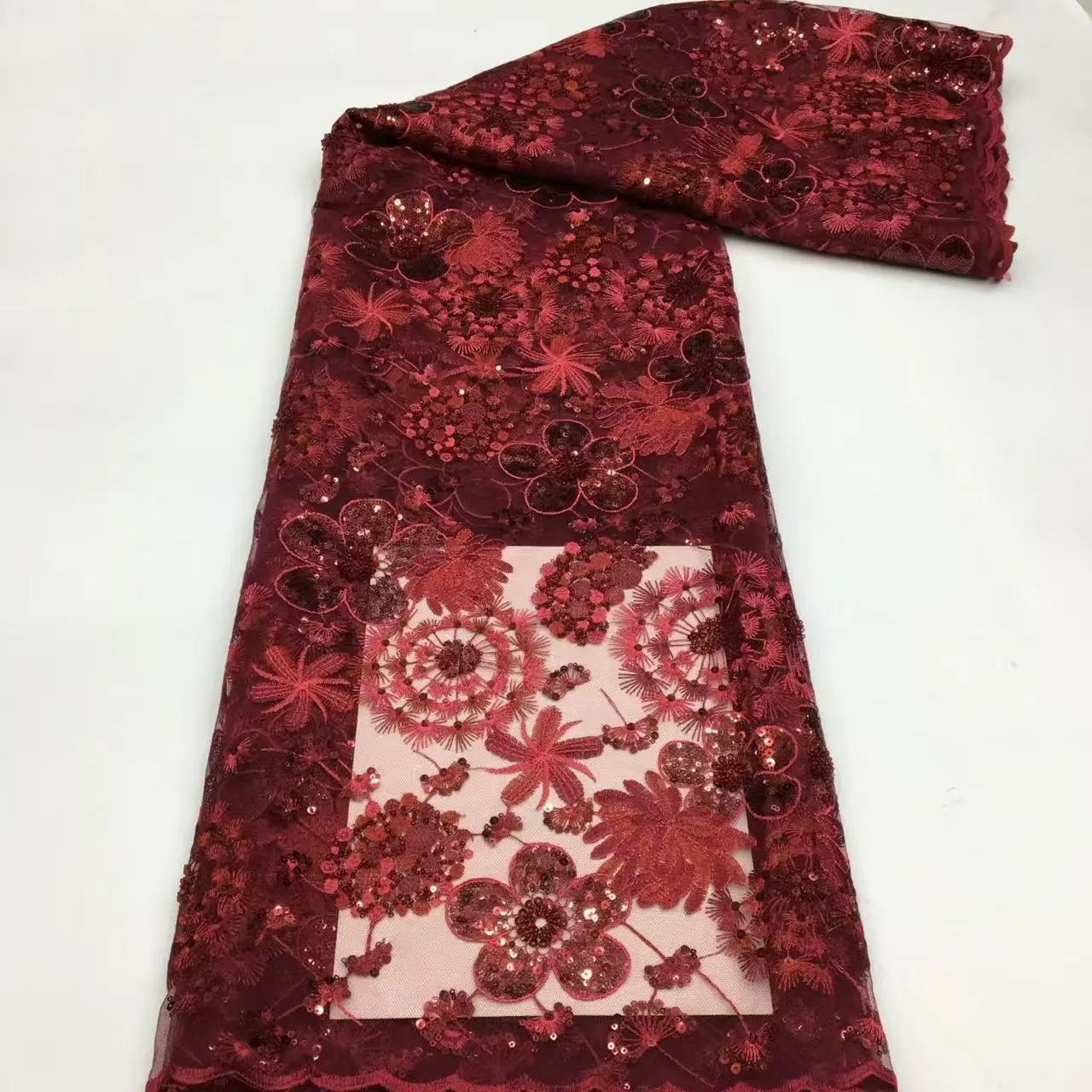 Luxury African Sequins Lace Fabrics High Quality 5 Yards Embroidery French Nigerian Tulle Lace Fabric For Wedding Party Sewing
Luxury African Sequins Lace Fabrics High Quality 5 Yards Embroidery French Nigerian Tulle Lace Fabric For Wedding Party Sewing