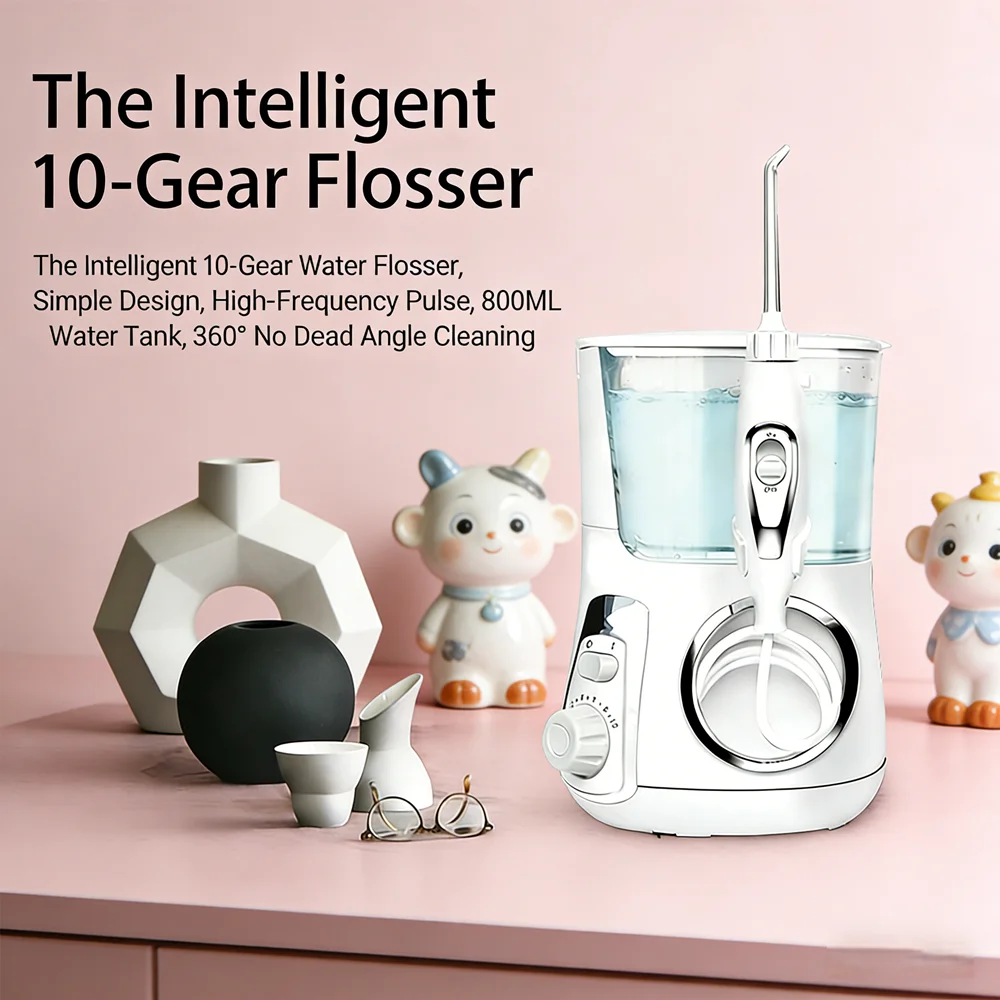 Luxury Countertop Electric Oral Irrigator Water Flosser Spa 5 Multifunctional Tips 10 Modes 800ML Tank Prevent Cavities
Luxury Countertop Electric Oral Irrigator Water Flosser Spa 5 Multifunctional Tips 10 Modes 800ML Tank Prevent Cavities